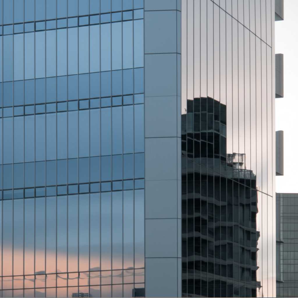 Commercial building with tinted windows